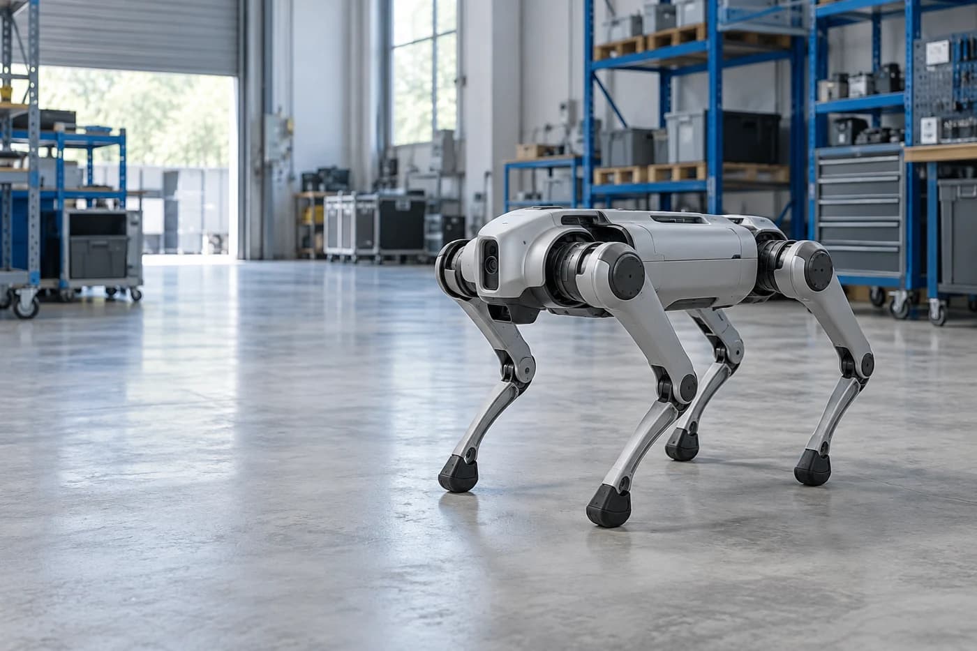 倉庫で四足歩行ロボットを活用するコンセプトイメージ